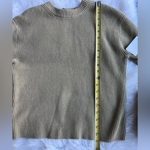 🆕Vince Beige Ribbed Crewneck Pullover Sweater Ladies Size M NWT Cotton Blend - Picture 10 of 12